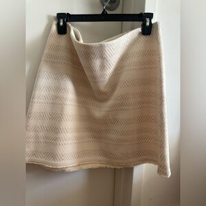 Pretty detail Cream Textured A-Line Skirt